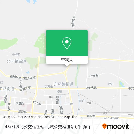 43路(城北公交枢纽站-北城公交枢纽站)地图