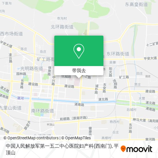 中国人民解放军第一五二中心医院妇产科(西南门)地图