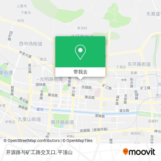 开源路与矿工路交叉口地图