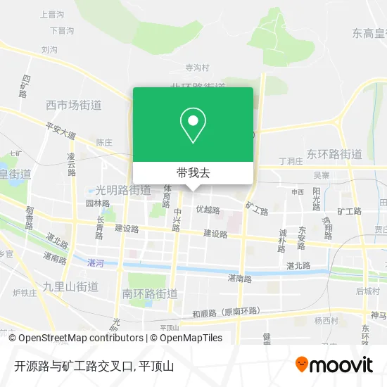 开源路与矿工路交叉口地图