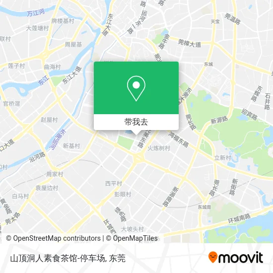 山顶洞人素食茶馆-停车场地图