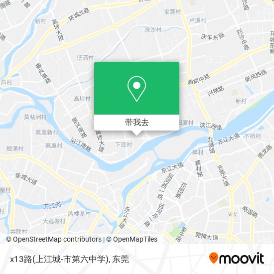 x13路(上江城-市第六中学)地图