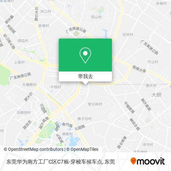 东莞华为南方工厂C区C7栋-穿梭车候车点地图