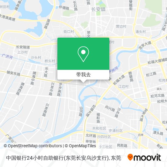 中国银行24小时自助银行(东莞长安乌沙支行)地图