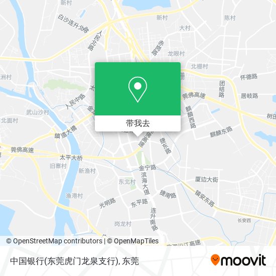 中国银行(东莞虎门龙泉支行)地图
