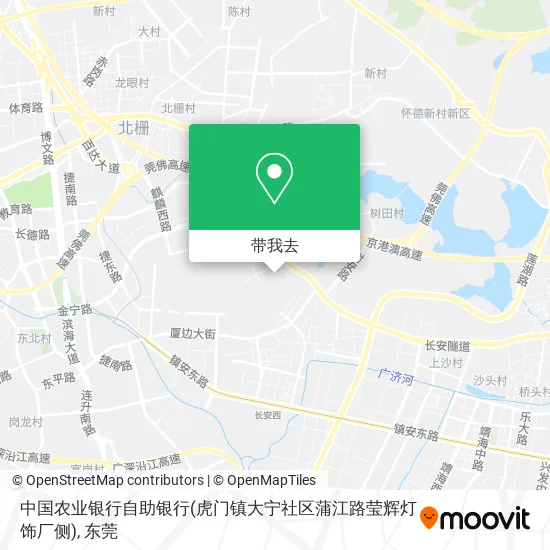 中国农业银行自助银行(虎门镇大宁社区蒲江路莹辉灯饰厂侧)地图
