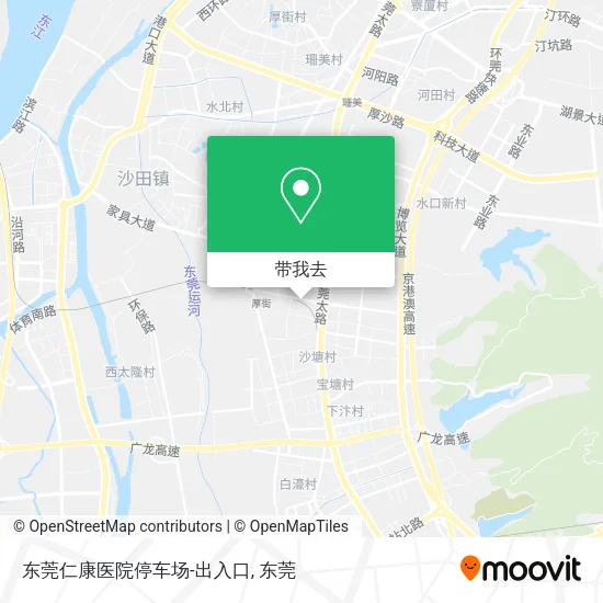 东莞仁康医院停车场-出入口地图