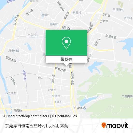 东莞厚街镇南五雀岭村民小组地图