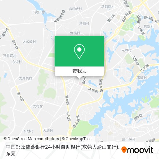 中国邮政储蓄银行24小时自助银行(东莞大岭山支行)地图
