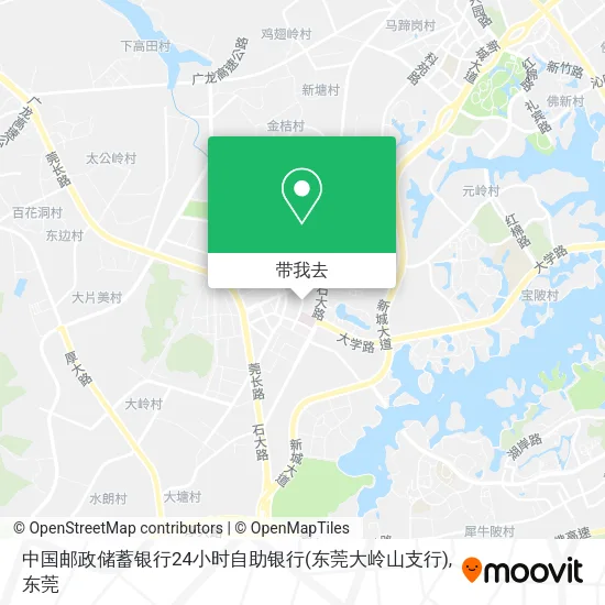 中国邮政储蓄银行24小时自助银行(东莞大岭山支行)地图