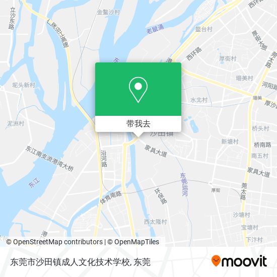 东莞市沙田镇成人文化技术学校地图