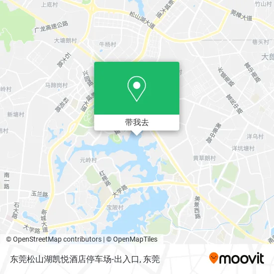 东莞松山湖凯悦酒店停车场-出入口地图