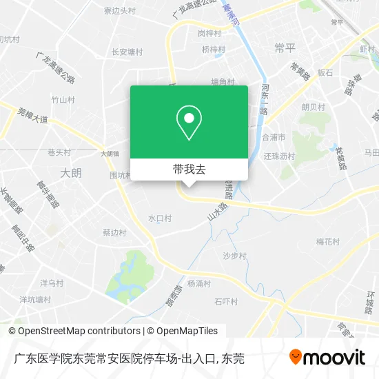 广东医学院东莞常安医院停车场-出入口地图