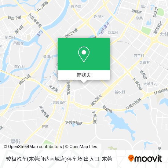 骏极汽车(东莞润达南城店)停车场-出入口地图