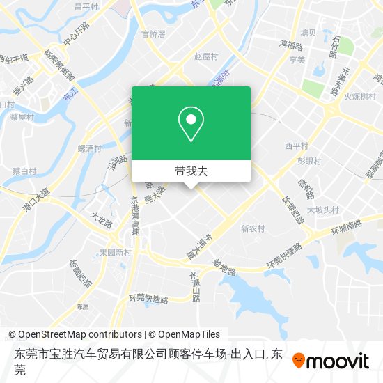 东莞市宝胜汽车贸易有限公司顾客停车场-出入口地图