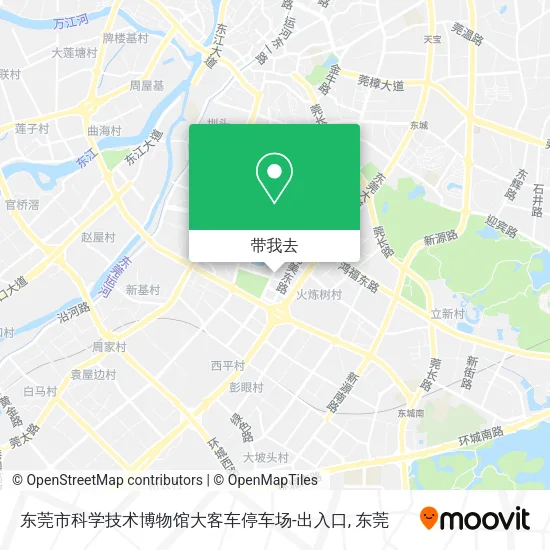 东莞市科学技术博物馆大客车停车场-出入口地图