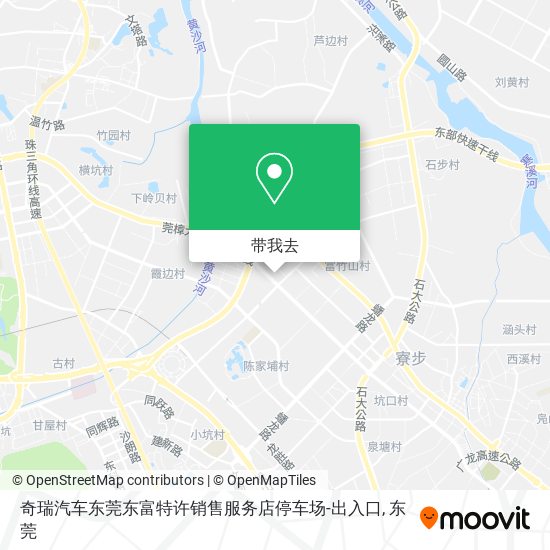 奇瑞汽车东莞东富特许销售服务店停车场-出入口地图