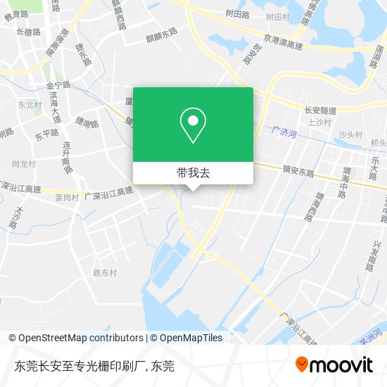 东莞长安至专光栅印刷厂地图