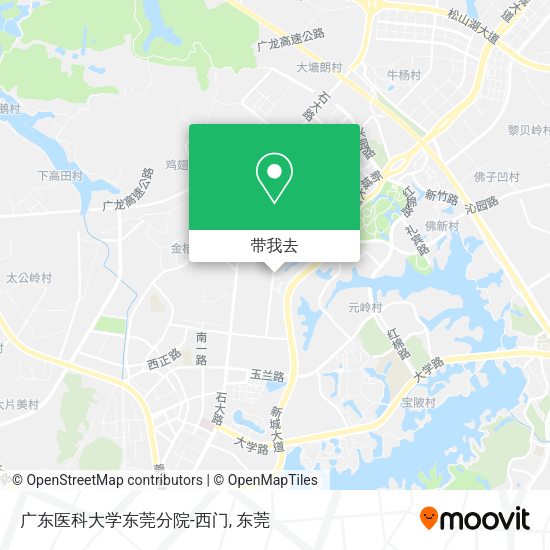 广东医科大学东莞分院-西门地图