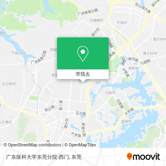 广东医科大学东莞分院-西门地图