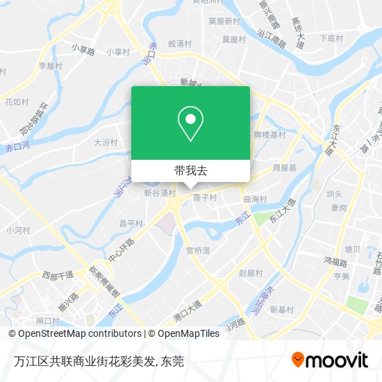 万江区共联商业街花彩美发地图