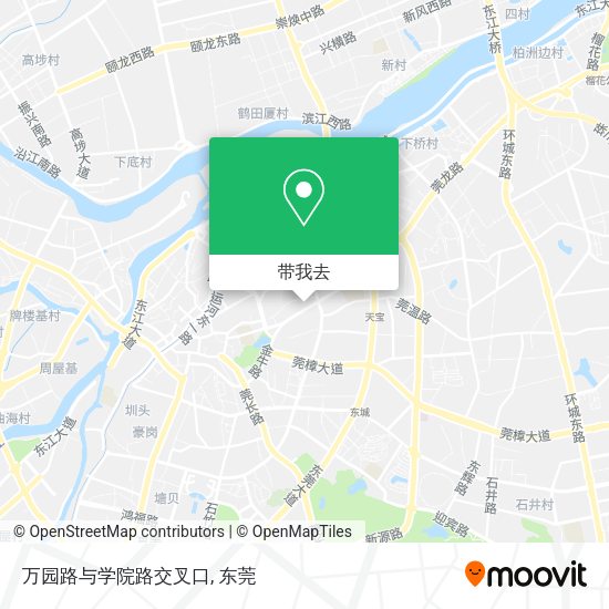 万园路与学院路交叉口地图