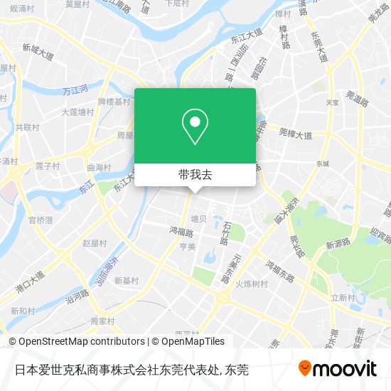 日本爱世克私商事株式会社东莞代表处地图