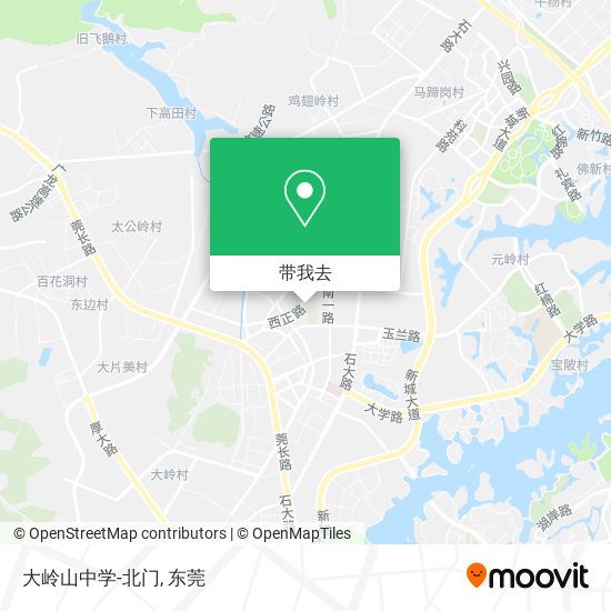 大岭山中学-北门地图