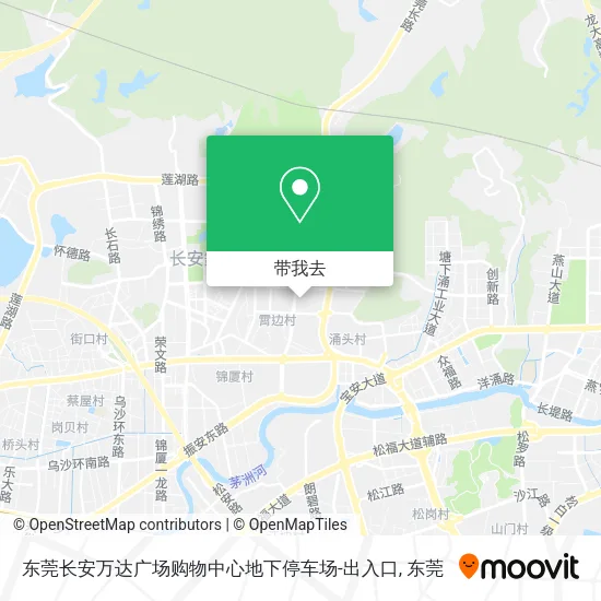 东莞长安万达广场购物中心地下停车场-出入口地图