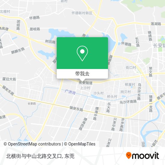 北横街与中山北路交叉口地图