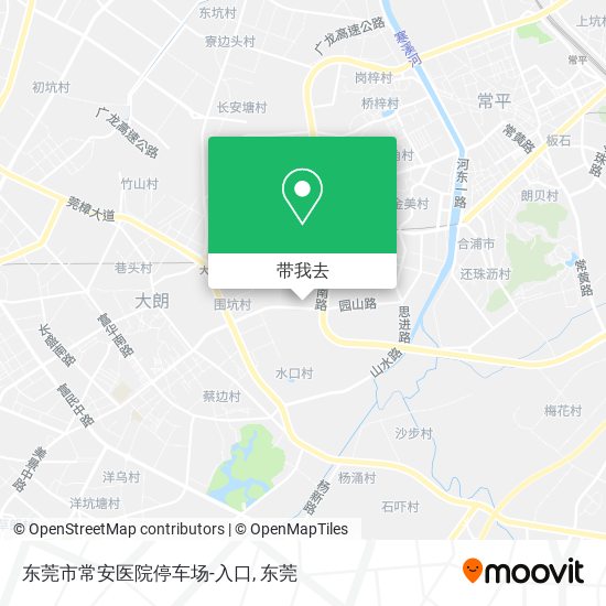 东莞市常安医院停车场-入口地图