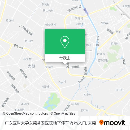 广东医科大学东莞常安医院地下停车场-出入口地图