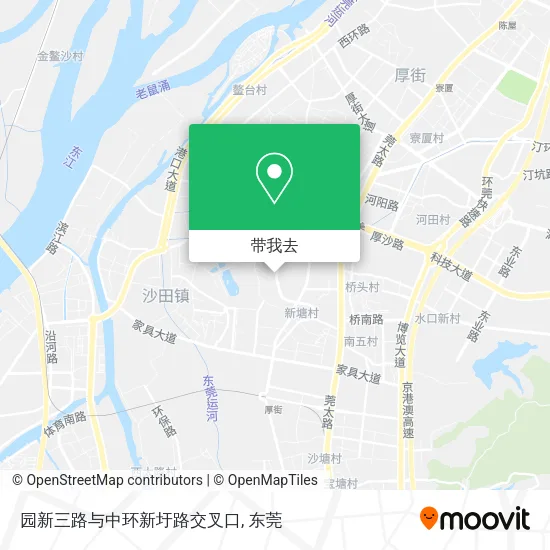 园新三路与中环新圩路交叉口地图