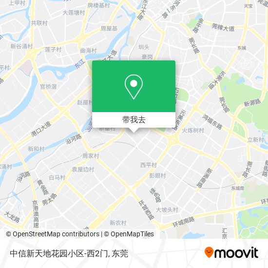 中信新天地花园小区-西2门地图