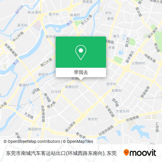 东莞市南城汽车客运站出口(环城西路东南向)地图