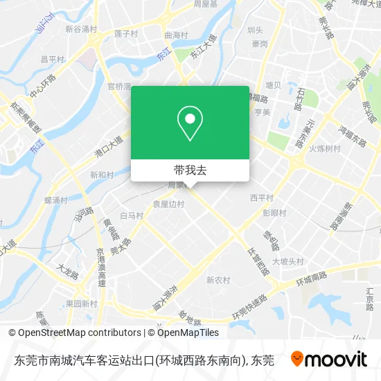 东莞市南城汽车客运站出口(环城西路东南向)地图
