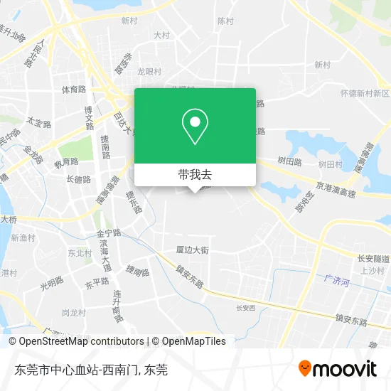 东莞市中心血站-西南门地图