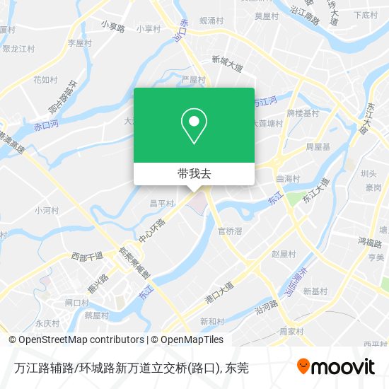 万江路辅路/环城路新万道立交桥(路口)地图