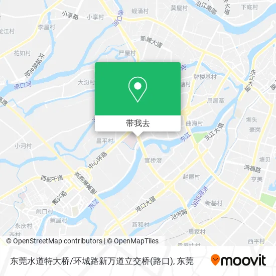 东莞水道特大桥/环城路新万道立交桥(路口)地图