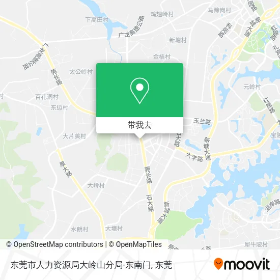 东莞市人力资源局大岭山分局-东南门地图