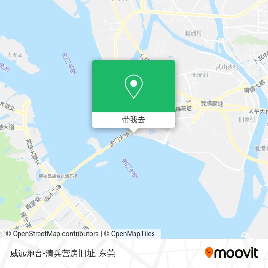 威远炮台-清兵营房旧址地图