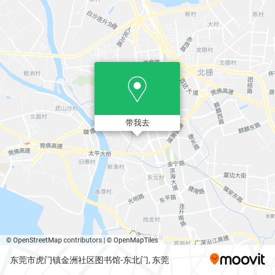 东莞市虎门镇金洲社区图书馆-东北门地图