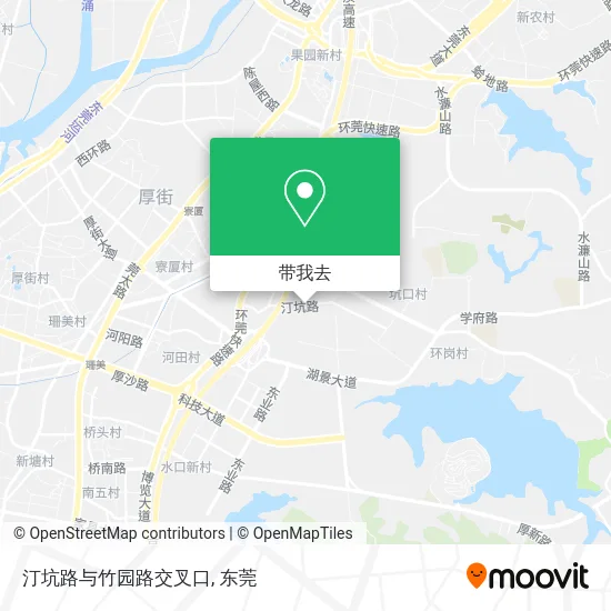 汀坑路与竹园路交叉口地图