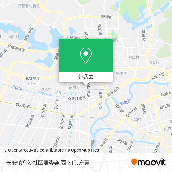 长安镇乌沙社区居委会-西南门地图