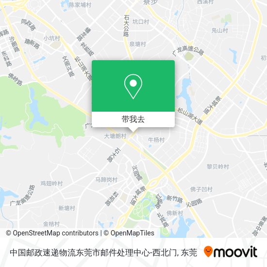 中国邮政速递物流东莞市邮件处理中心-西北门地图