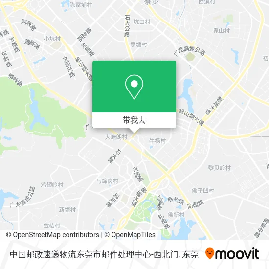 中国邮政速递物流东莞市邮件处理中心-西北门地图