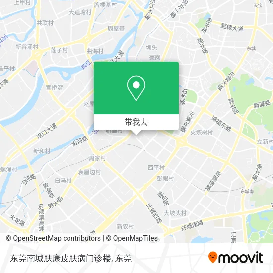 东莞南城肤康皮肤病门诊楼地图