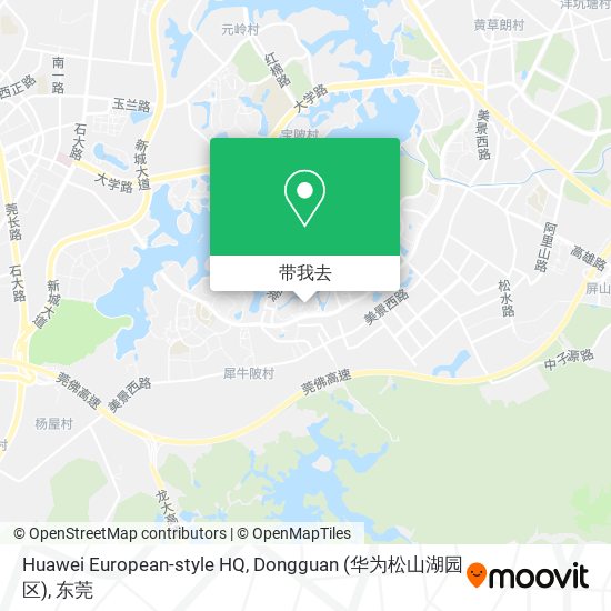 Huawei European-style HQ, Dongguan (华为松山湖园区)地图
