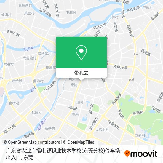 广东省农业广播电视职业技术学校(东莞分校)停车场-出入口地图