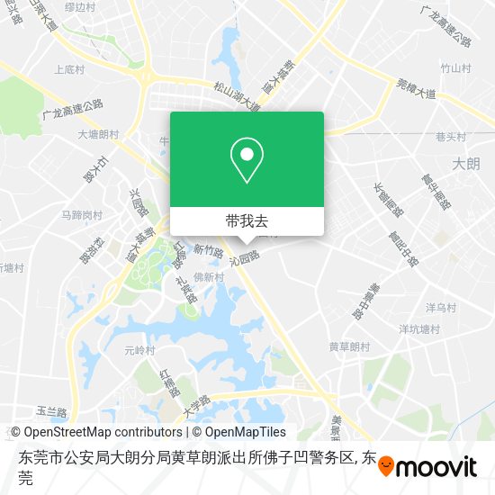 东莞市公安局大朗分局黄草朗派出所佛子凹警务区地图
